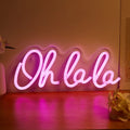 pink ohlala word wall decor led neon sign roomtery