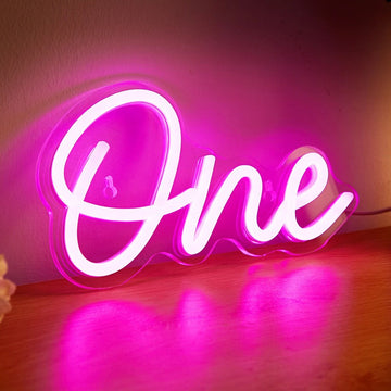 pink one word wall decor neon led sign acrylic base roomtery