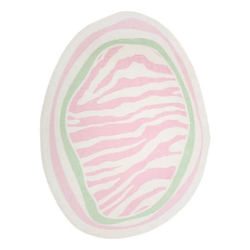 oval shaped pink zebra print aesthetic accent rug roomtery