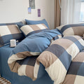 plaid pattern aesthetic duvet cover and shams set with bed sheet bedding set roomtery