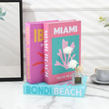 bright preppy aesthetic cities print fake book storage box roomtery