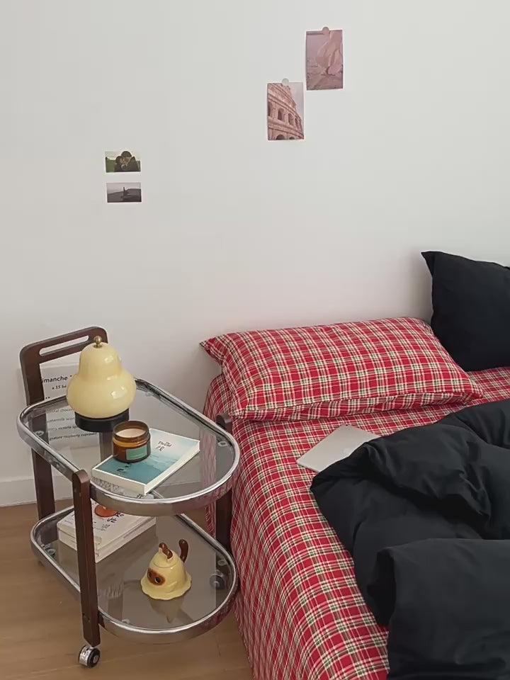 red christmas plaid print bedding duvet cover set roomtery