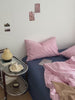 pink gingham thin stripes checkered bedding duvet cover set 