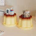 pudding shaped desktop organizer pen cup storage