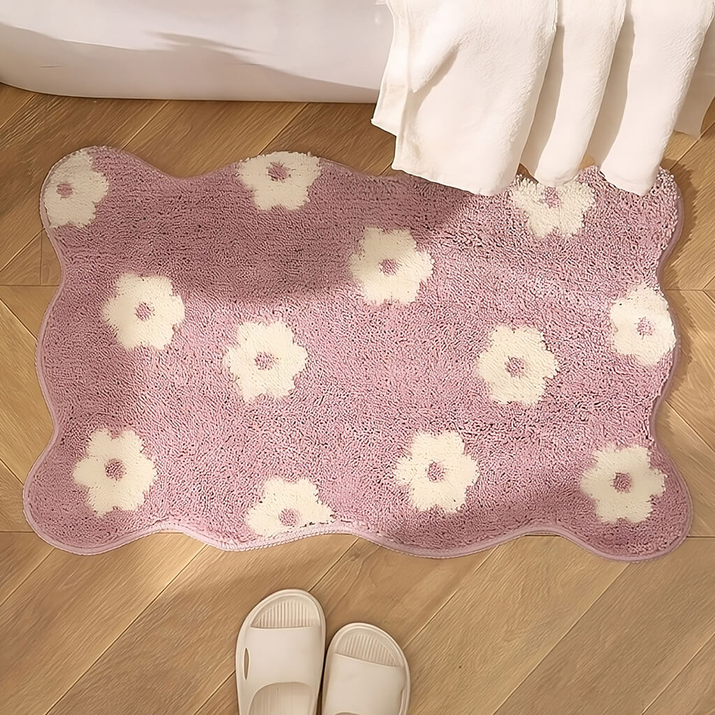 purple avender blossom tufted rug