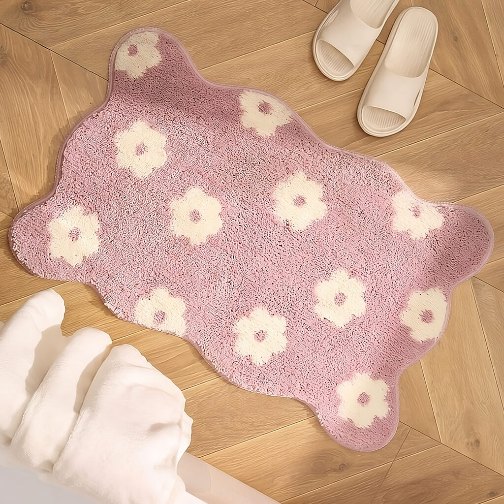 purple avender blossom tufted rug