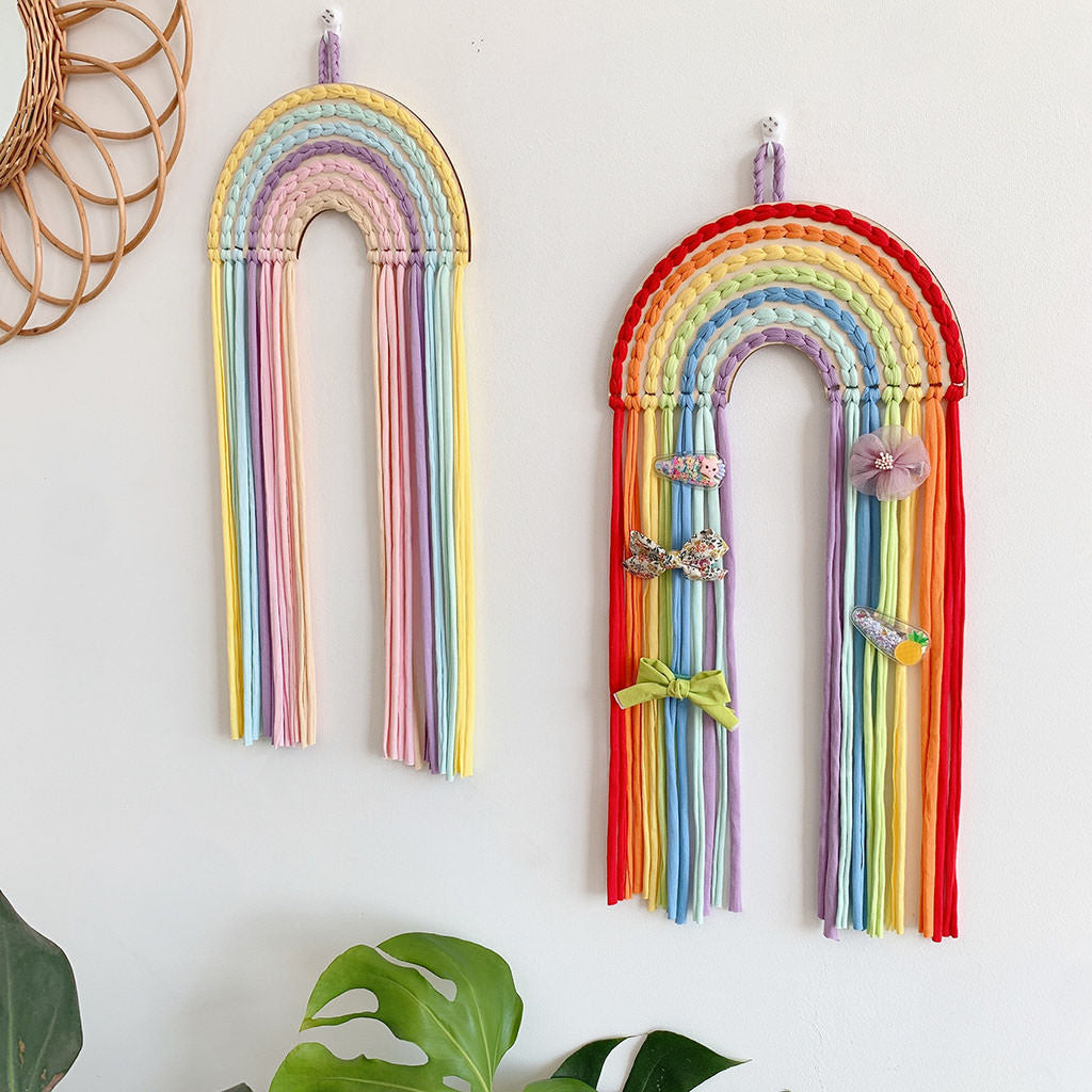 rainbow wall hanging hairpin storage