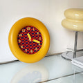 retro checkerboard minimalist round wall clock