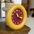 retro checkerboard minimalist round wall clock