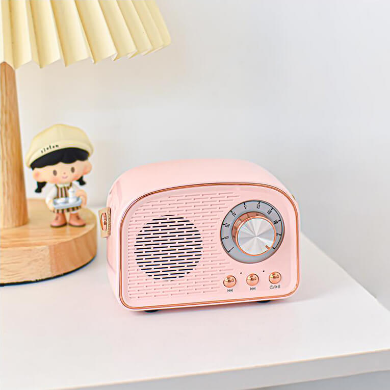 Retro Rounded Bluetooth Speaker | Aesthetic Room Desk Decor