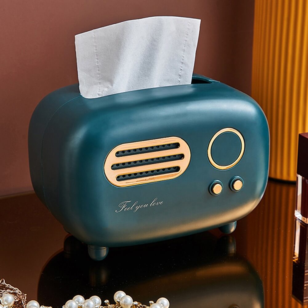 vintage radio shaped tissue paper box holder