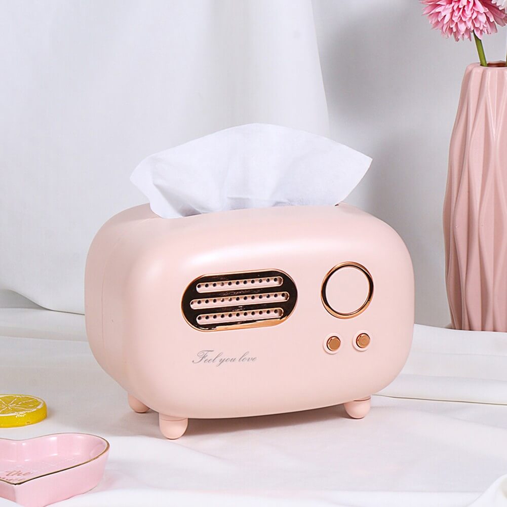 vintage radio shaped tissue paper box holder