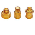 ribbed textured glass mini table desktop candle holders set of 3