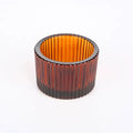 ribbed glass tealight candle holder set