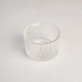 ribbed glass tealight candle holder set