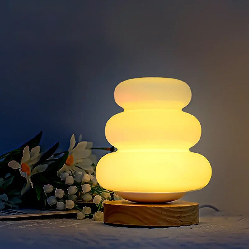 rounded wobbly silicon multicolor bedside table lamp night light roomtery