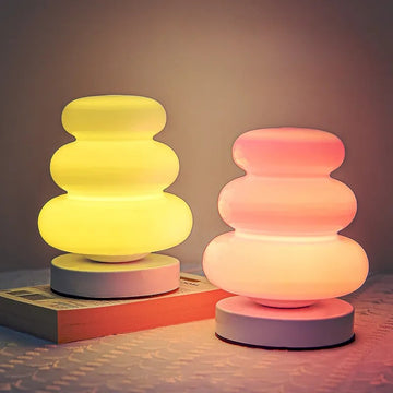rounded wobbly silicon multicolor bedside table lamp night light roomtery
