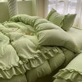 ruffled washed cotton linen texture aesthetic bedding duvet cover set 