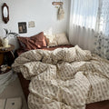 old fashioned vintage aesthetic earthy tones ornaments bedding duvet cover set