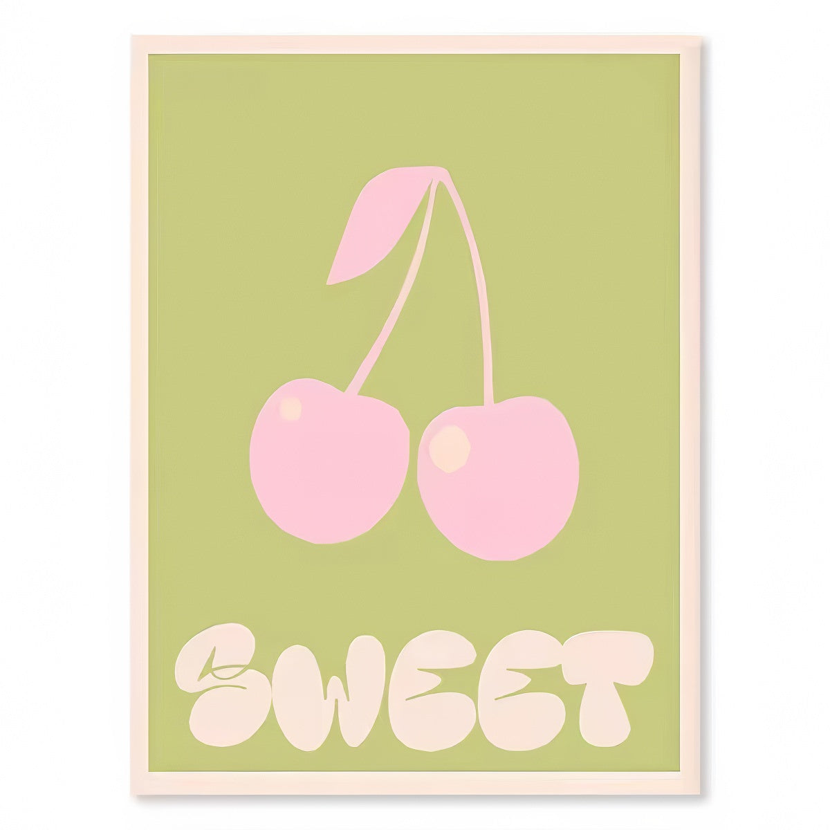 sage green aesthetic wavy pop print gallery wall art canval posters 