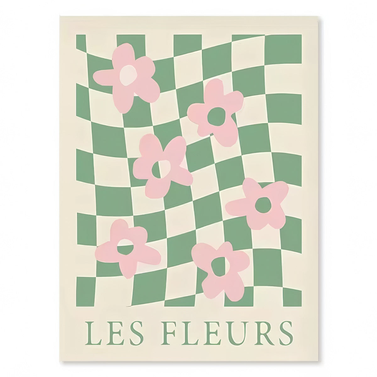 sage green aesthetic wavy pop print gallery wall art canval posters 