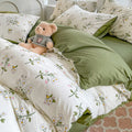 sage green aesthetic bedding duvet cover set floral print roomtery bedroom decor