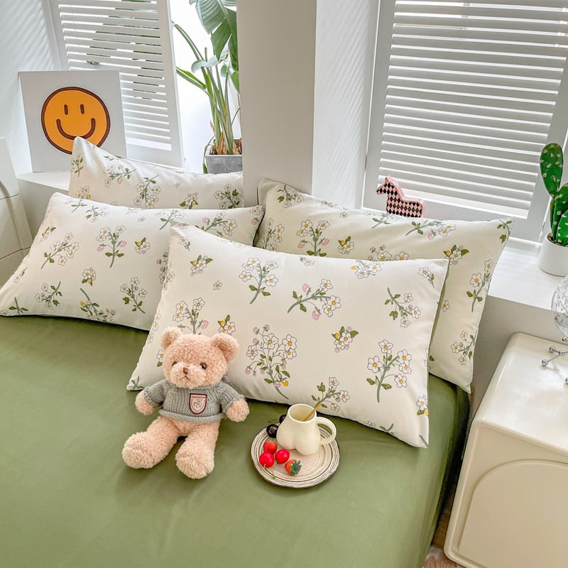 Sage Green Wildflowers Bedding Set - roomtery