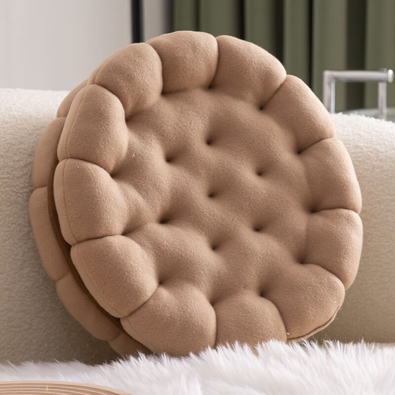 plush stuffed sandwich cookie biscuit throw decorative pillow roomtery 