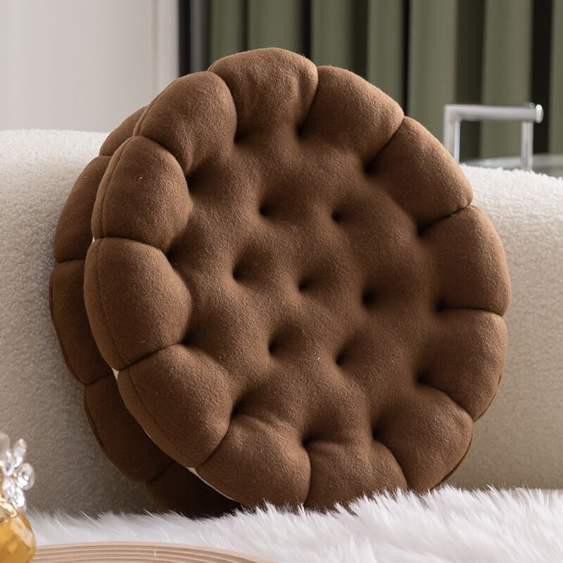 plush stuffed sandwich cookie biscuit throw decorative pillow roomtery 
