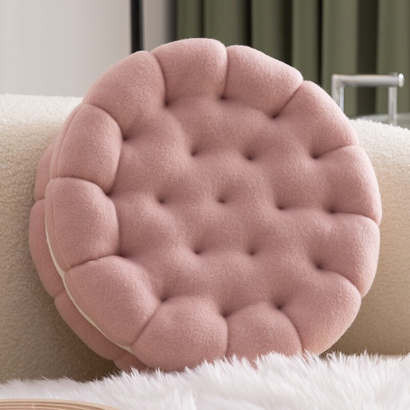 plush stuffed sandwich cookie biscuit throw decorative pillow roomtery 