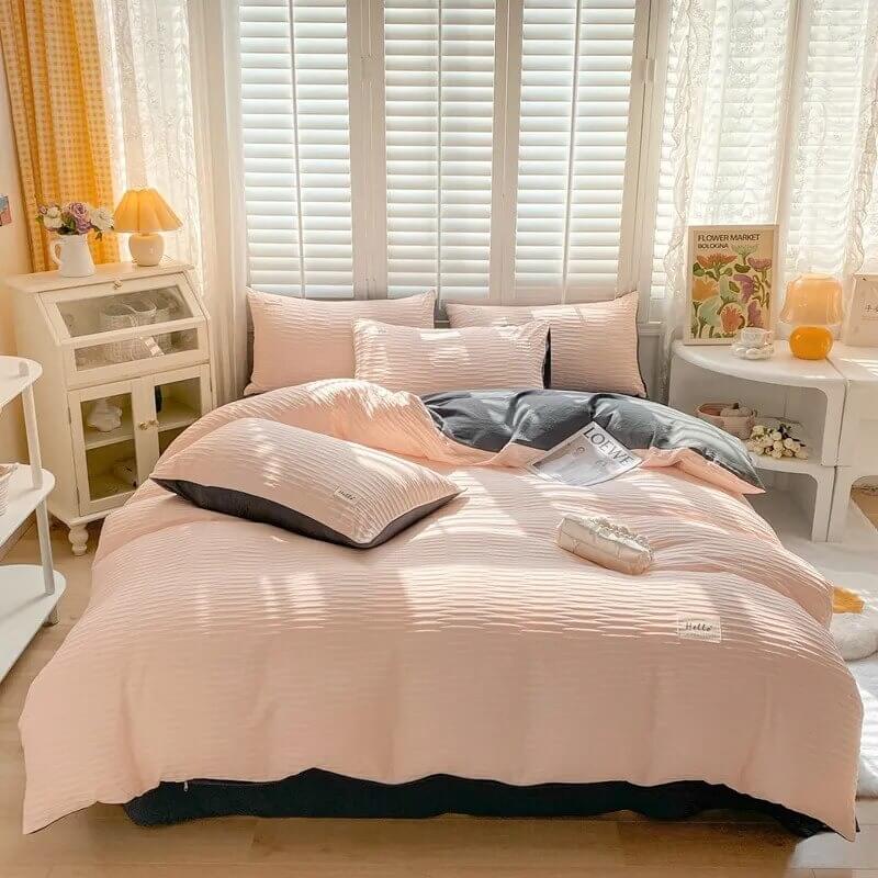 ruffle aesthetic bedding duvet cover set vanilla girl room decor roomtery