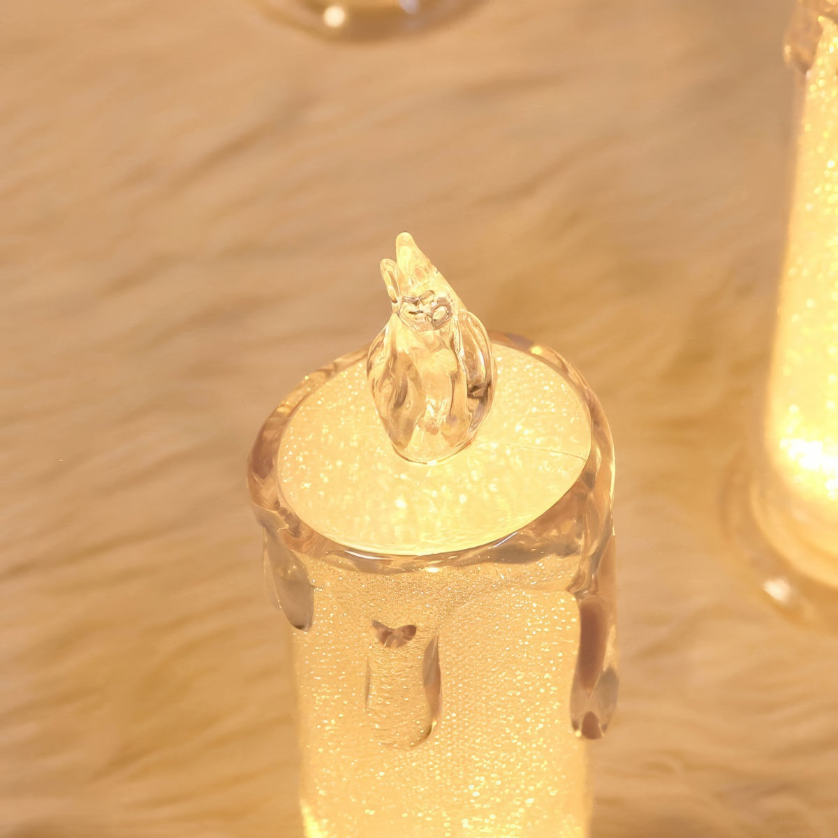 coquette aesthetic shiny candle led night light 