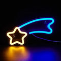 yellow shooting star shaped wall led neon sign room decor roomtery