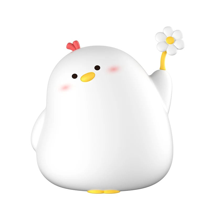 cute shy chicken shaped kawaii aesthetic night light roomtery