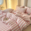 minimalist equal striped aesthetic bedding set 
