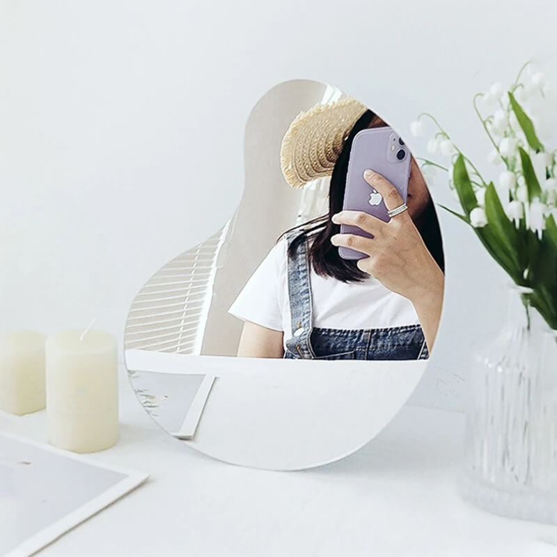simple shape plain acrylic round mirror roomtery