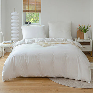 plain solid color white cotton bedding duvet color and pillow sham set roomtery