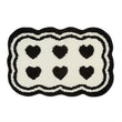 Six Hearts Black & White Tufted Rug