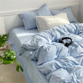 soft crumpled fabric bed sheet duvet cover bedding set roomtery