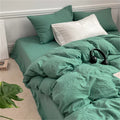 soft crumpled fabric bed sheet duvet cover bedding set roomtery