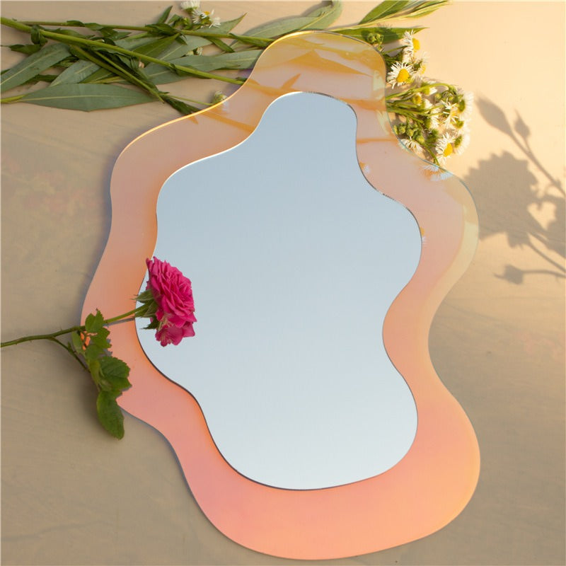 light specular chameleon danish pastel aesthetic acrylic blob mirror roomtery