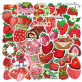 aesthetic sticker pack with bright red strawberries 