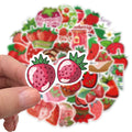 aesthetic sticker pack with bright red strawberries 