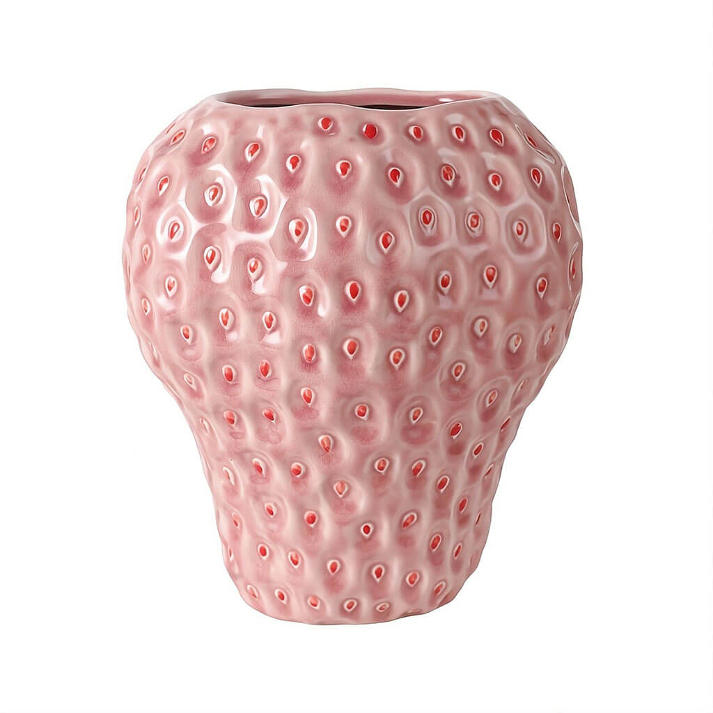 strawberry textured ceramic vase