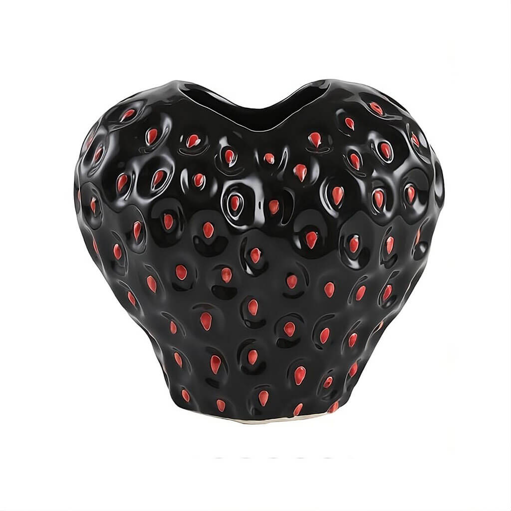 strawberry textured ceramic vase