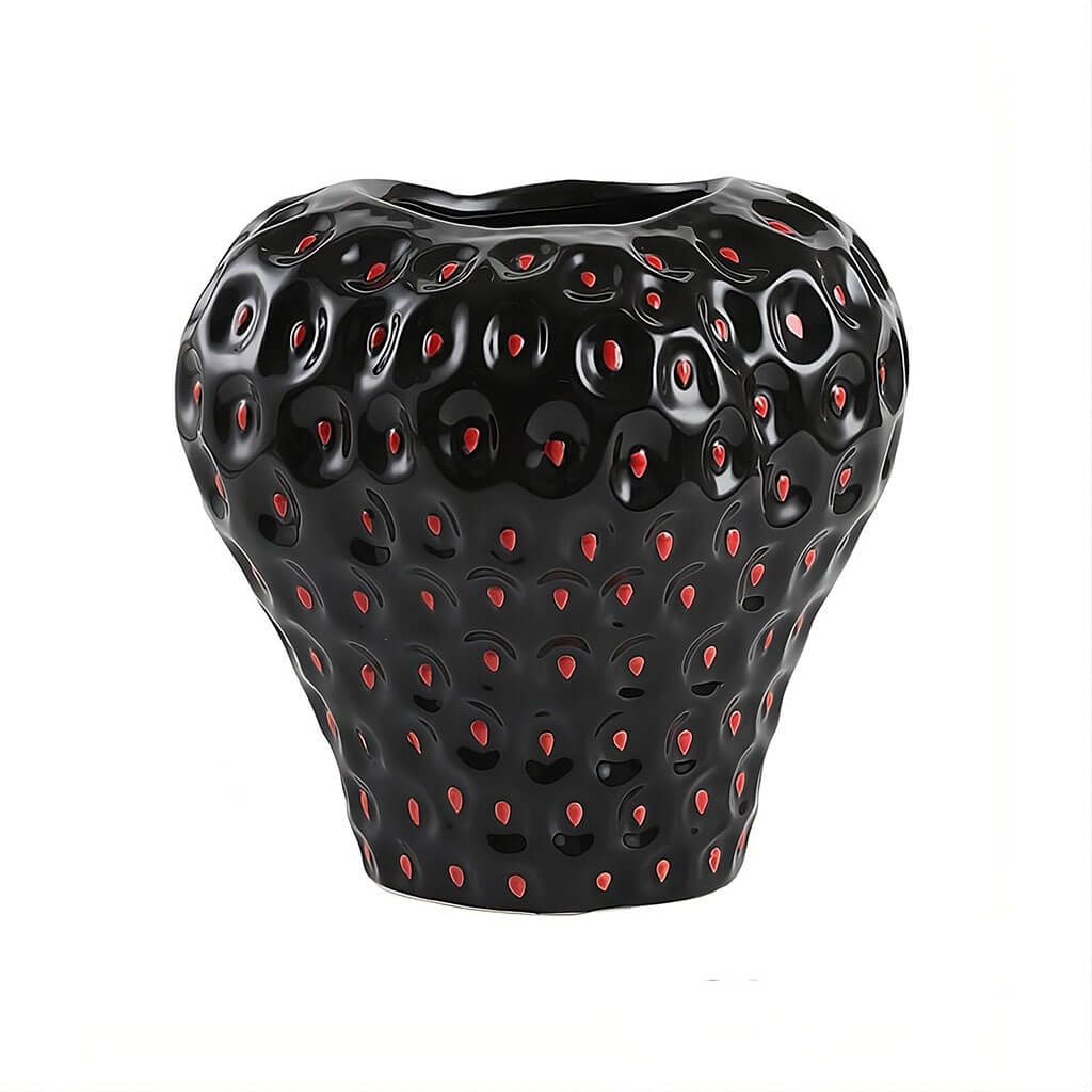 strawberry textured ceramic vase