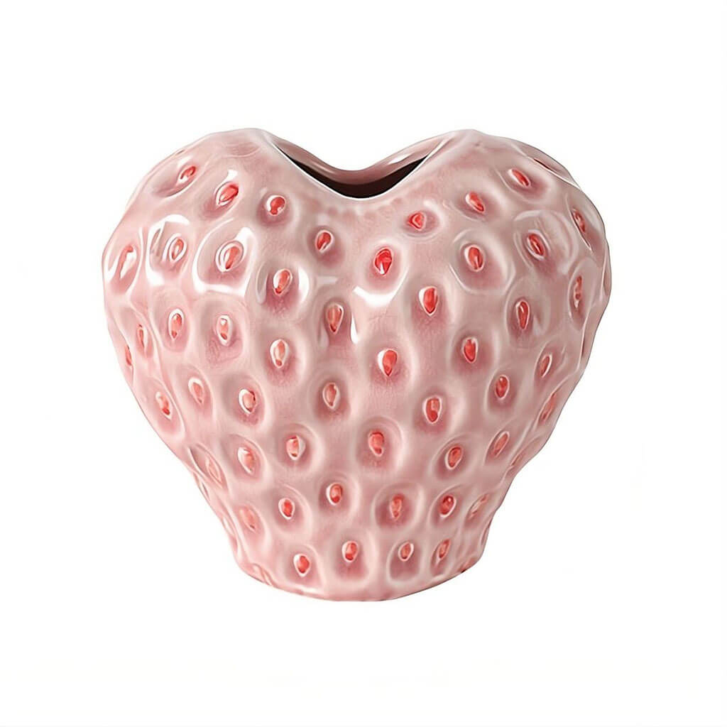 strawberry textured ceramic vase