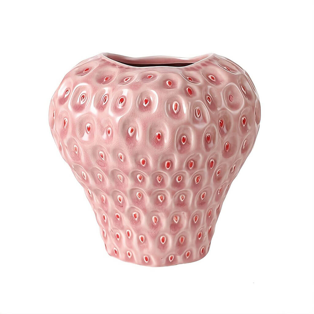 strawberry textured ceramic vase