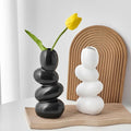 modern aesthetic room decor metallic stones shaped ceramic vase roomtery