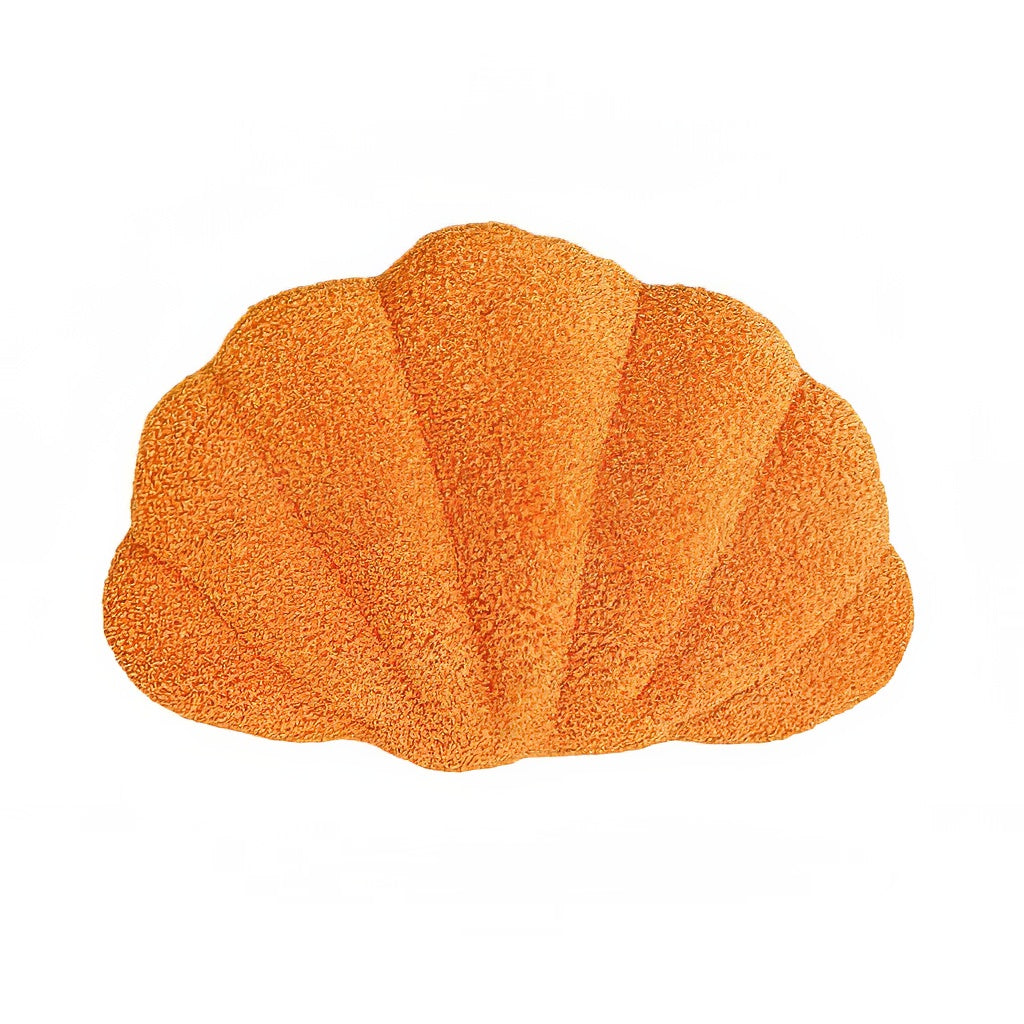 terry seashell shaped plush throw cushion 